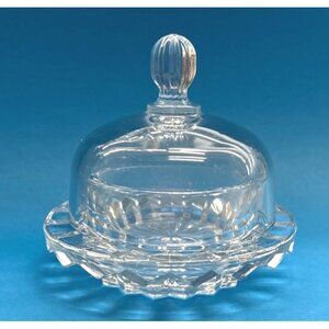 Mikasa Salina clear crystal individual round covered condiment cloche or butter